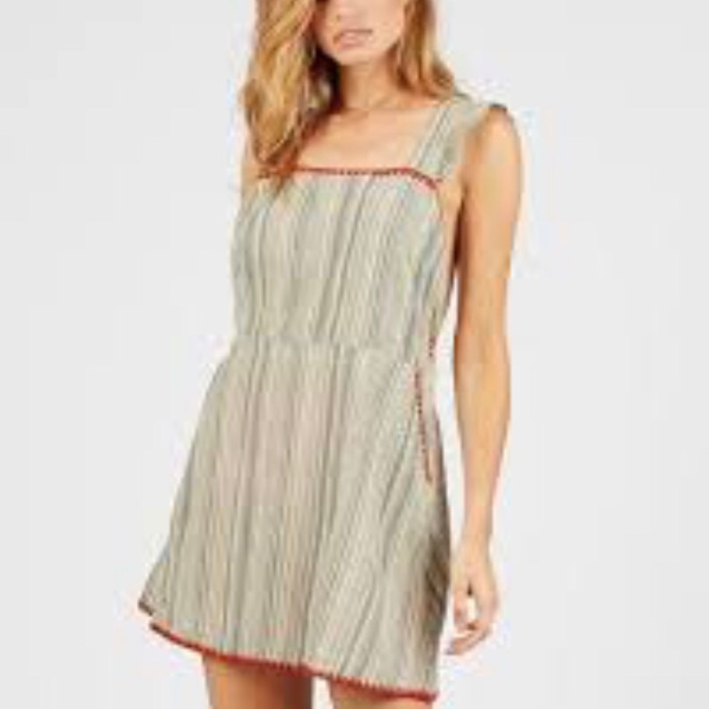 Cleobella Striped Mini Dress - Cream and Red